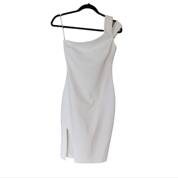NEW LIKELY x REVOLVE Packard White One Shoulder Side Slit Midi Dress Size 2 - Picture 5 of 13